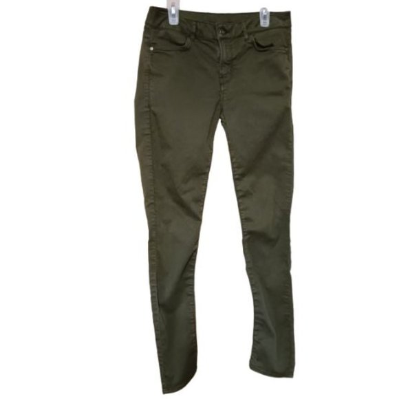 Buffalo David Bitton Faith Mid Rise Olive Green Skinny Jeans - Picture 1 of 9